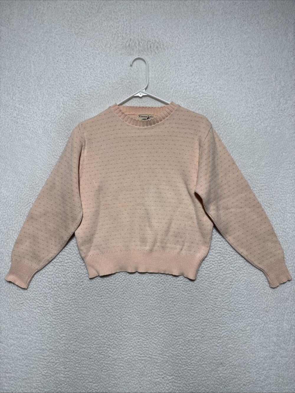 VTG 90’s Winona Knits Pink 100% Cotton Sweater Women’s Size M